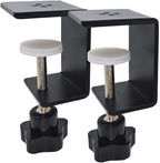 2 Pack Heavy Duty C Clamp & Desk Clamp | Wide Jaw Metal Woodworking Clamps, Adjustable Shelf Clamps for Desk Extension/Panel Work (Sturdy Multi-Purpose Clamping Tool)