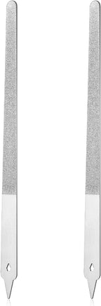 Diamond Dust Nail File Metal Nail File 6 Inch Dust Nail File Diamond Dust Nail Files for Natural Nails Stainless Steel Fingernail Files with Pointed Tip for Manicure, Pedicure(2 PCS)