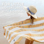 Dock & Bay Beach Towel - Quick Dry, Sand Free - Compact, Lightweight - 100% Recycled - Includes Bag - Kids - Bike Bike Baby, Large (160x90cm, 63x35)