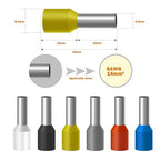 AWG8 Wire Ferrules Terminals, 500pcs AWG8/10.0mm² Yellow Terminal Connector, Insulated Ferrule Pin Cord End Terminal for Electric, Industrial, Chemical Industry etc.