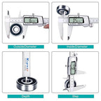 Kynup Digital Caliper 8 inch, Measuring Tool, Caliper Sets, Stainless Steel, Full Turn Off,Switch from Inch Metric Fraction, Micrometer Digital for Household, DIY(200MM)