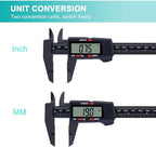 Kynup Vernier Dial Calipers, Digital Caliper Measuring Tool with LCD Screen, Electronic Micrometer Caliper with Auto-Off Feature, Inch and Millimeter Conversion(0-6")