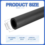 uxcell Pipe Insulation Tube Foam, 7/8" ID x 3/16" Thick x 1.64ft Foam Pipe Cover Non-Slip Hollow Tubing Guitar Air Conditioner Stand Fitness Equipment Handles, Black