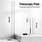 Teslong Telescopic Camera with Light, 4.5" IPS Screen Endoscope Inspection Camera with 5FT Telescoping Pole, IP67 Waterproof Flexible Borescope for Home Ceiling, Wall, Chimney, Automotive & HVAC