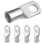 SELTERM 5pcs 1/0 AWG 3/8" Stud Tinned Copper Wire Lugs, Battery Lugs, Ring Terminals, Battery Cable Ends, 0 Gauge Ring Terminal Connectors, UL Marine Grade Electrical Battery Terminal Connectors