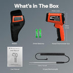 Dual-Mode 50:1 Infrared Thermometer Gun -58°F to 1796°F, with K-Type Thermocouple for Internal Measurements, Max/Min Temperature, Alarm for Industrial & Home Use
