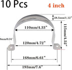 10 Pcs 4inch Rigid Pipe Strap,Two Hole Stainless Steel Strap U Bracket, Widened Tube Strap Tension Clip Assortment Kit Heavy Duty Pipe Clamp for Pipe Fixing（110mm）