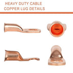 10pcs 8 AWG-5/16”(M8) Ring Terminals 8 Gauge Copper Wire Lugs Battery Cable Ends Heavy Duty Battery Cable Terminal Connectors