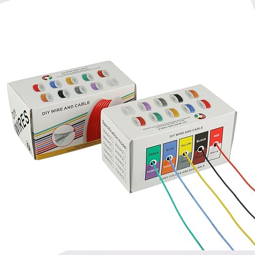 BOJACK 20 AWG Flexible Silicone Wire Electric Wire Hook up Wire Kit 300V Cables with Plus 20 φ3mm Heat Shrink Tubings and a Mini Wire Stripper(5 Colors 19.69Ft Each Color, 20AWG)