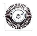 Benchmark Abrasives 6" x 1/4" Stringer Bead Wire Wheel with 5/8"-11 Thread, for Weld Cleaning, Weld Spatter Removal, Stripping, Deburring, Use with Angle Grinders - (6" x 1/4") (Carbon)