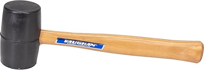 VAUGHAN Solid Rubber Mallet, Quality Rubber 20 oz Head, Made In The USA, Hardwood Handle, RM2B, VN57431