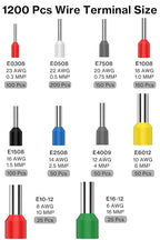 Lytool Wire-Ferrule Kit 1200pcs:Ferrule-Connectors, Double Ferrules Terminal Set, Insulated Ferrule Crimp Pins, Single Line Ferrules and Twin Wire Ferrule Set, AGW 23-6