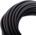 ZhiYo 50FT 3/8” Wire Loom Split Tubing Auto Wire Conduit Flexible Cover | High Temperature Heat Resistant -40F to 257F | Plastic Cover for Electrical Wires & Cables
