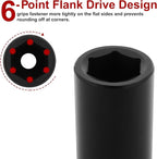 CASOMAN 1/2-Inch Drive x 22mm Deep Impact Sockets, 2 PCS Set, 6-Point, Metric, CR-MO