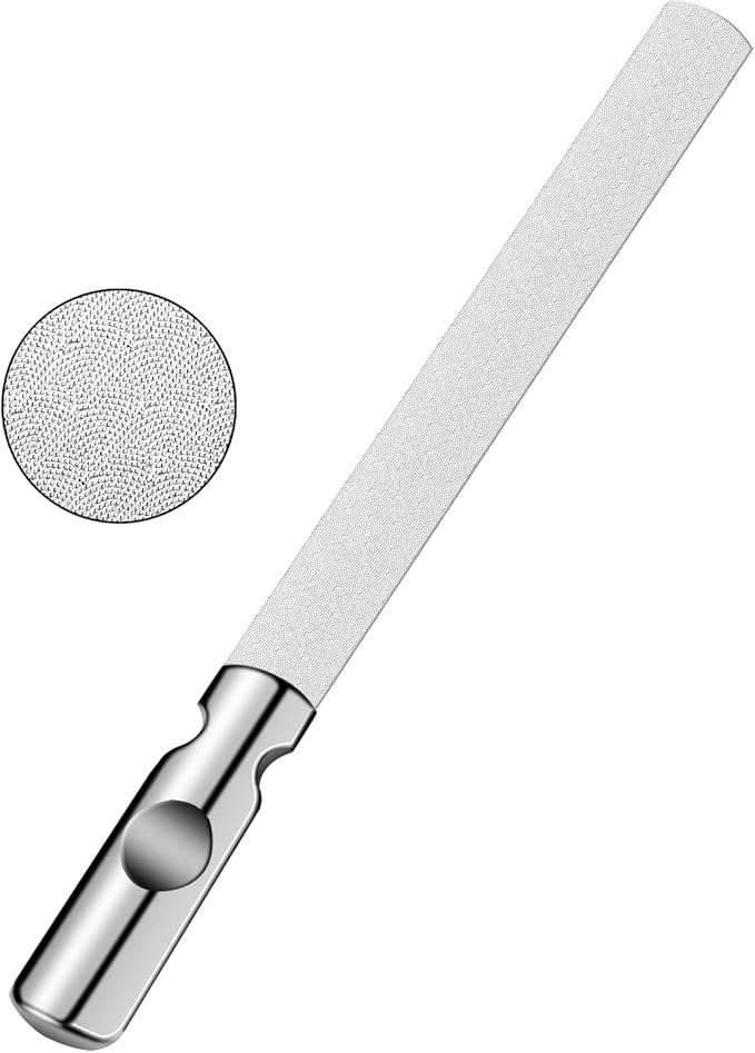 ZIZZON Professional Stainless Steel Nail Files Double Sided for Women and Men, Heavy Duty Reusable Manicure Filer for Natural Nails, Great for Home Salon or Travel Use