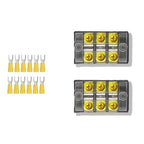 Terminal Block 2 Wrapped 3 Circuits 30A 450v Double-Row Screw terminals and 12 Pieces Connectors
