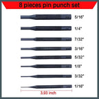 HORUSDY 8 Pieces Pin Punch Set, Kit Removing Repair Tool with Holder for Automotive, Watch Repair,Jewelry and Craft