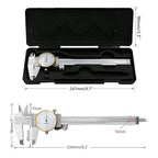 Dial Calipers 15 cm, 0.02 mm Accuracy Stainless Steel Vernier Caliper Imperial Caliper Shockproof Metric Measuring Tool