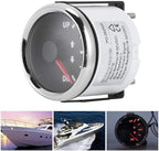 Aramox Boat Trim Gauge, 52mm/2in UP-DN Boat Trim Gauge 0-190ohm Trim Tilt Indicator Red Backlight (Black Dial Silver Frame)