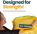 13 Gallon Trash Bags with Drawstrings, 40 Bags Made from 50% Recycled Plastic, Code K Leakproof and Tear-Resistant, Tall Kitchen Garbage Bags for Home and Office