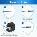 200 Pcs Female Quick disconnects Vinyl Insulated Spade Wire Connectors, Blue Electrical Crimp Terminal 16-14 AWG (6.3mm)