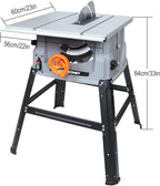 Prostormer 10 Inch Table Saw with Stand, 15A 5000RPM Portable Benchtop Saw, 45°Bevel Cutting Tabletop Saw for Woodworking