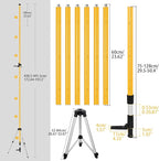 15.8Ft/4.8M Professional Telescoping Laser Level Pole with Tripod & Laser Mount - 1/4"-20 & 5/8"-11 Adapters, Adjustable Laser Pole Mount for Rotary/Line Lasers