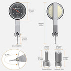 Neoteck Dial Test Indicator with Magnetic Base Stand and Storage Case, 0-0.03"/0.0005" Test Indicator Set with 2 Steel Dovetail Clamps 3/8'' and 5/32'' for Machine Set-Up-Black