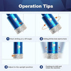 Dry Diamond Core Drill Bit,BRSCHNITT 90mm Diamond Hole Saw Core Drill Bit with Triangle Shank for Porcelain Tile Ceramic Stone Granite Marble（2pcs）