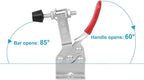 Adjustable Toggle Clamp 12 Pack 201-B Style Quick Release Toggle Latch Hold Down Clamp Antiskid Red Horizontal Clamps 360Lbs Holding Capacity Quick Release Woodworking Tool