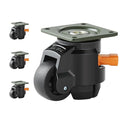 VEVOR Leveling Casters, Set of 4, 2200 lbs Total Load Capacity, 2 inches, Heavy Duty with Upgraded Handle Design, 360 Degree Swivel Caster Wheels, Adjustable Casters with Feet for Workbench, Machine