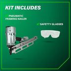 Metabo HPT Framing Nailer | High Grade Aluminum Magazine | Tool-less Depth Adjustment | Pneumatic | Framing Nails 2-Inch to 3-1/4-Inch | Rafter Hook | NR83A5(Y)