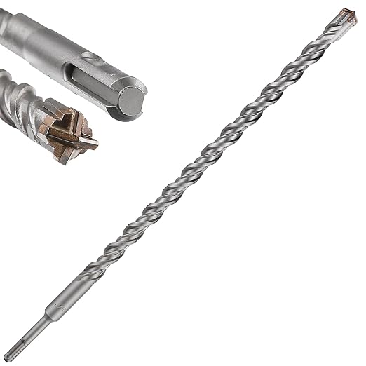 Concrete Drill Bit lengthening 1pcs 3/4" X 18"-16" Cross-Type Double Thread Carbide Material Suitable for Concrete, Brick, Cement Walls, Stone, Extra Long Hammer Drill Bits for Concrete