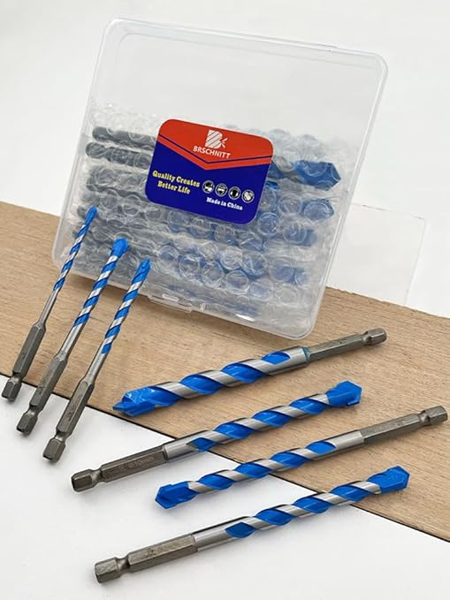 Carbide Drill Bit Set - Dry Drill Bit Set for Masonry, Concrete, Bricks, Wood, Plastic etc(8MM*10 Quick-fit Shank)