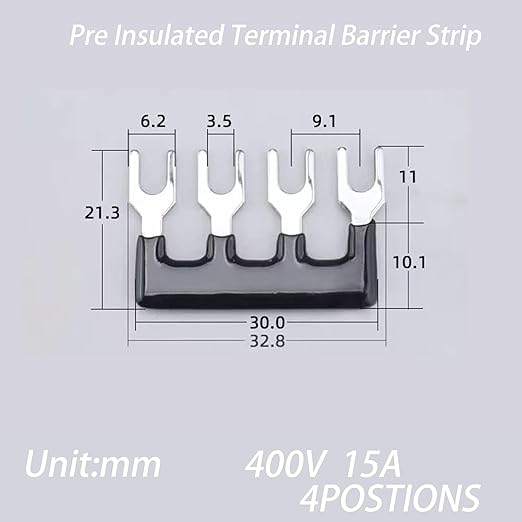 Terminal Block (4 Sets) 4Pcs 4 Positions Dual Row 600V 15A Screw Terminal Strip Blocks with Cover&4Pcs Pre-Insulated Barrier Termina Block Strip& 16Pcs Insulated Fork Wire Connector