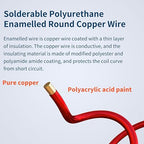 BNTECHGO 26 AWG Magnet Wire - Enameled Copper Wire - Enameled Magnet Winding Wire - 1.0 lb - 0.0157" Diameter 1 Spool Coil Red Temperature Rating 155℃ Widely Used for Transformers Inductors
