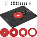 Precision Aluminum Router Table Insert Plate Compatible with Various Router Models, Featuring Pre-Drilled Templates, Ideal for Both DIY Enthusiasts and Professional Woodworkers