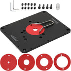 Precision Aluminum Router Table Insert Plate Compatible with Various Router Models, Featuring Pre-Drilled Templates, Ideal for Both DIY Enthusiasts and Professional Woodworkers
