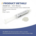 SCOTTCHEN Diamond Polishing Paste,200,000 Grit 0-0.1 Microns Lapping Compound with 50% Concentration of Diamond Powders for Jewelry, Metal, Ring, Glass, Coin,etc.-5 Gram