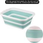 2 Pack Collapsible Bucket with 2.25 Gal / 8.5L Each, Plastic Tub, Portable Wash Basin for Home and Garden, Foldable Camp Sink with Upgrade Reinforced Hard Plastic Rim