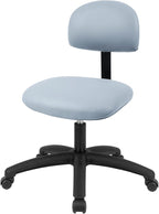 Chair Master FSS Series Square seat Medium (19"-27") seat Height Chair. Vinyl-for Office, Garage, Desk, Shop, Computer, Doctor, Medical, Easy to Clean! No Footring (Gray, Medium, _Standard Casters)