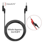 Sumnacon 5Pcs Banana to Banana Plug Test Lead, 4mm Stackable Banana Plug Wire Test Cable Lead for Multimeter, Electrical Test Wire 1000V/15A 9.8 Ft/3M