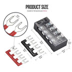 73Pcs(6Sets) Terminal Block Set, 6Pcs 4 Positions 600V 25A Dual Row Screw Terminal Strip Block + 6Pcs Pre-Insulated Terminals Barrier Strip + 60Pcs Insulated Fork Wire Connector by CGele…