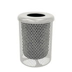RFT-TXTGRY Heavy Duty Round Trash Receptacle with Flat Top, Liner Included, 32 Gallon, Textured Grey, Made in America
