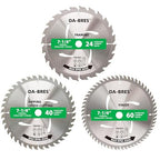 3Pack Combo 7-1/4 Inch Circular Saw Blades with 5/8" Arbor, TCT ATB 24T Framing, 40T Crosscutting, 60T Finish Saw Blade for Various Wood Cutting