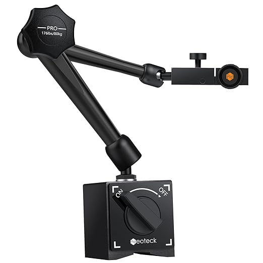 Neoteck Magnetic Base Stand for Digital Dial Indicator Gauge Pro-176lbs/80kg Tensile Force - Black