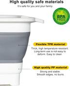 Collapsible Wash Basin with Drain Plug 9L (2.4Gal), Dishpan for Washing Dishes Basin,Collapsible Dish Tub Portable Sink for Kitchen Sink, Camping RV Washing Tub(Gray)
