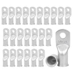 25Pcs 1/0 AWG 3/8"(M10) Stud Tinned Copper Ring Terminals Battery Cable Ends Wire Lugs 1/0 Gauge Battery Cable Lugs Heavy Duty Cable Lugs Bare Copper Eyelets Tubular Ring Terminal Connectors