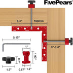 Fivepears 4 Pack 90 degree positioning square clamps set for woodworking, 6.3" x 6.3"(16 x 16cm) aluminum precision right angle corner clamp for square picture frame tool box cabinet drawer and wood