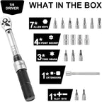 COTOUXKER Bike Torque Wrench Set - 2 to 20 Nm – 1/4 Inch Driver Pro MTB Bicycle Maintenance Torque Wrench Kit Tool for Road Mountain Bikes Motorcycle Multitool